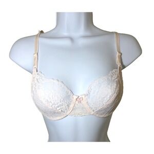 Vtg 1980s 90s OLGA Bra Pink Lace Underwire Bow 33442 SIZE 32C Made in USA NWOT